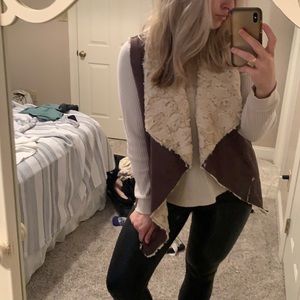 Chocolate brown faux fur boutique vest